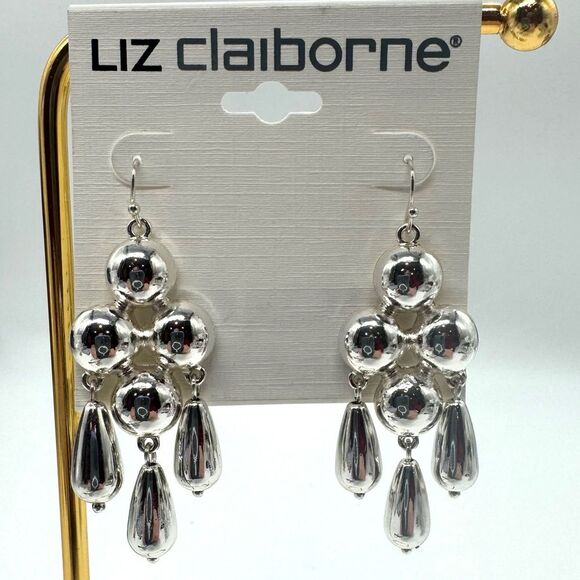 Liz Claiborne Silver Dangling Earrings - Picture 4 of 7